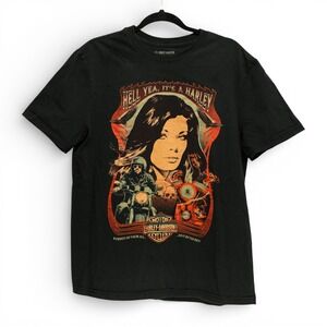 Harley-Davidson Graphic T-Shirt Mens Large Black Excellent Boston Biker 2011